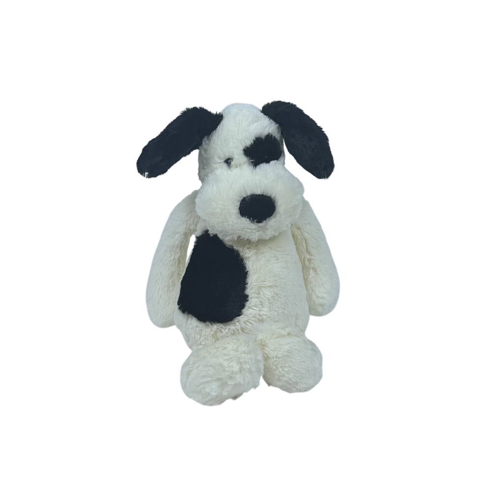 Jellycat London Bashful Black and White Puppy Dog Plush Stuffed Animal JCINC3252